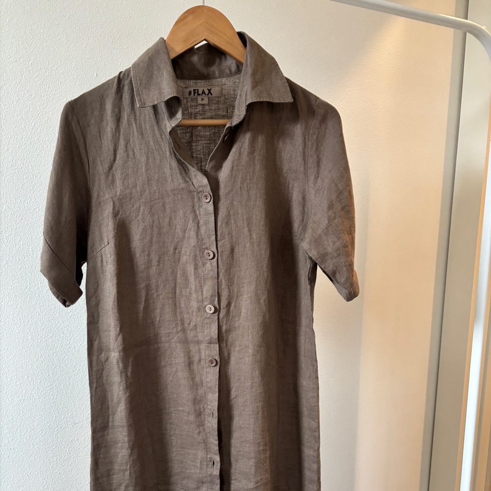 (FLAX) utility shirt dress